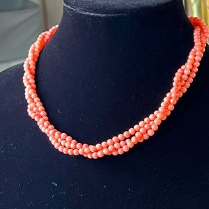 Coral pearl necklace